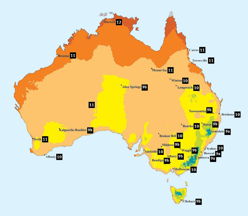 Hardiness zones, USDA, USDA Map, Hardiness zones in Australia, Australia Climate, Australia Weather, Regional Gardening