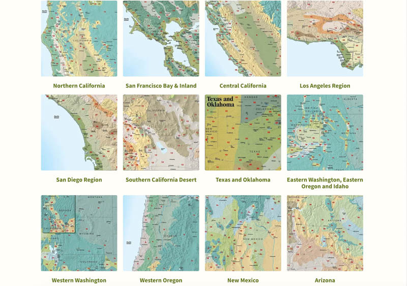 sunset climate zones, climate zones