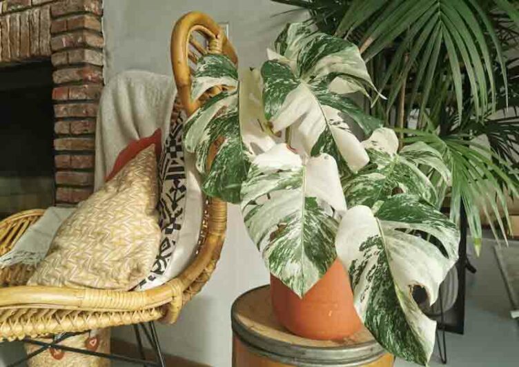 Monstera deliciosa Albo borsigiana, Variegated Monstera, Variegated Swiss Cheese Plant, Houseplant, Indoor Plant, Monstera Fruit, Monstera Leaf