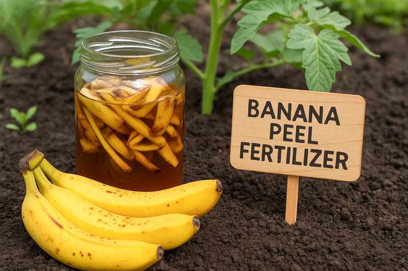 Banana peels headed to compost bin