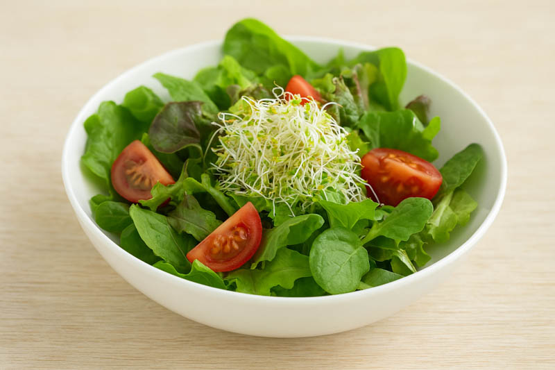 Alfalfa Sprouts in salad, Lucerne, Purple Medick, Medic, Snail Clover, Yellow Alfalfa, Luzerne,