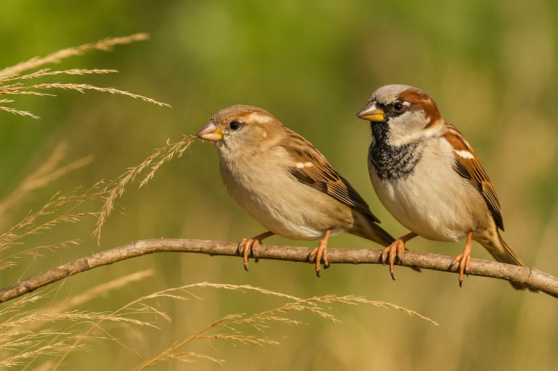 Sparrows, Birds, Grasses that attract birds,  