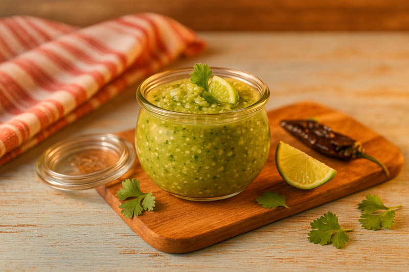 Tomatillo Salsa, Tomatillo, Ground cherry, Husk Tomato, Jamberries, Mexican Green Tomato, Physalis philadelphica,