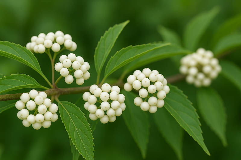 White Berries, Japanese Beautyberry, White Japanese Beautyberry, Callicarpa japonica Leucocarpa