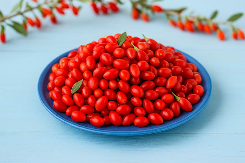 Fresh Goji Berries, Goji Berry, Wolfberry, Chinese Wolfberry, Matrimony Vine, Lycium barbarum