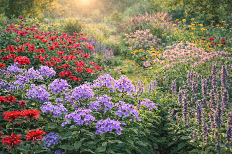 Phlox, monarda, agastache foeniculum