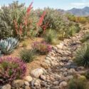 Desert Dry Creek Border with Agave & Texas Sage
