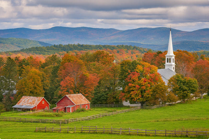 Vermont landscape in the fall