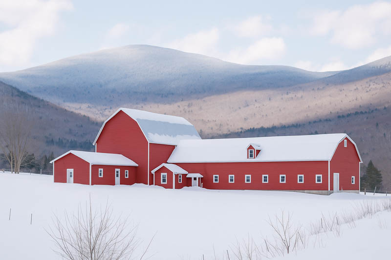 Vermont landscape in winter