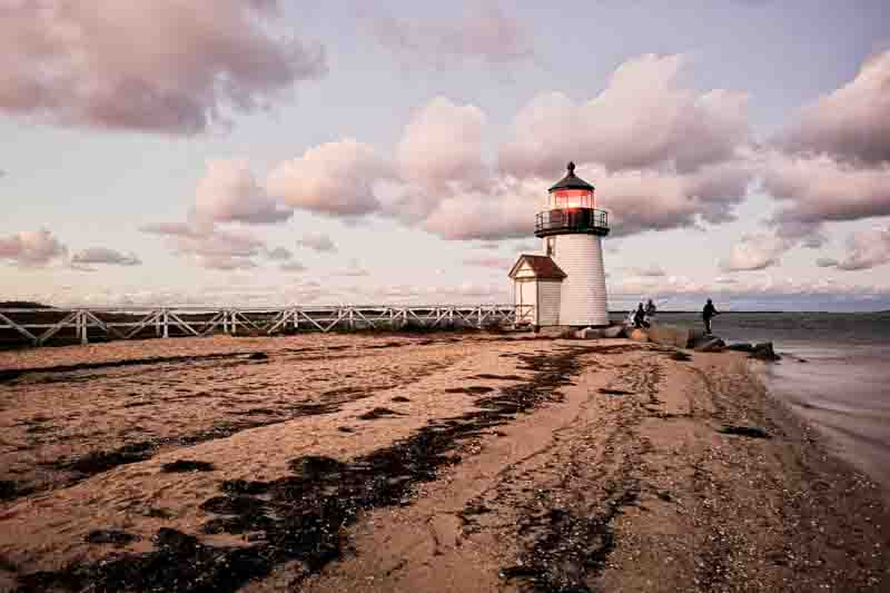 Brant point lighthouse on Nantucket island, Massachusetts