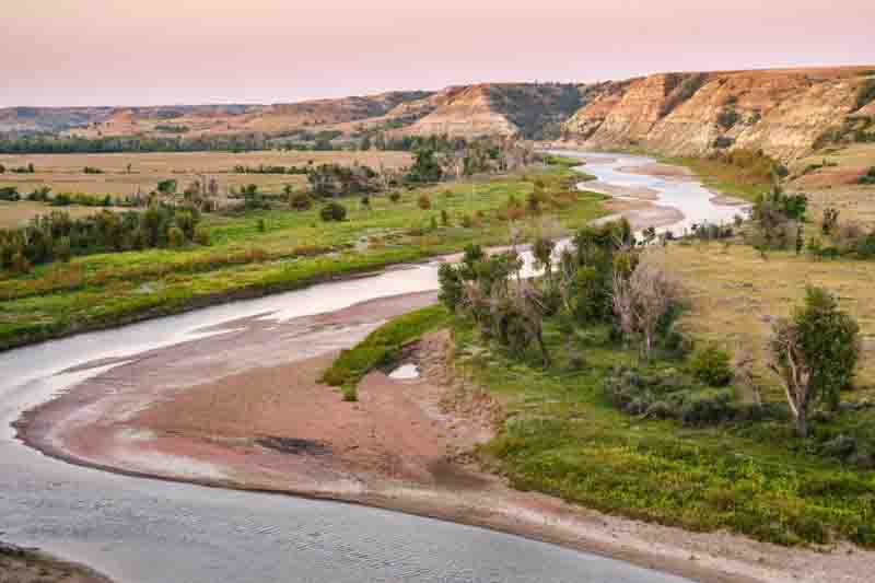 Little Missouri River at Theodore Roosevelt National Park in North Dakota