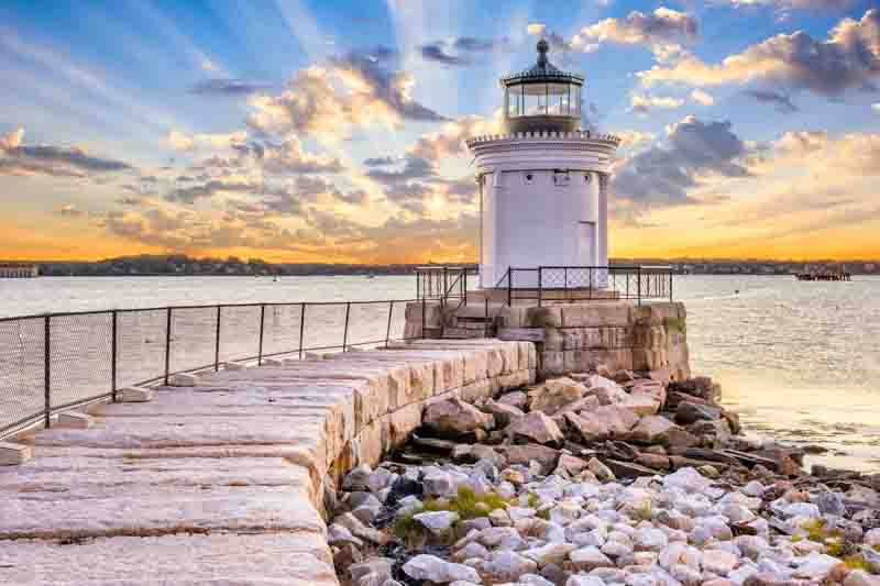 South Portland, Maine, USA at the Portland Breakwater Light.