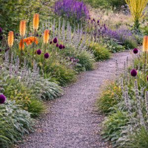 plant combination, Stachys byzantina, Kniphofia, allium sphaerocephalon