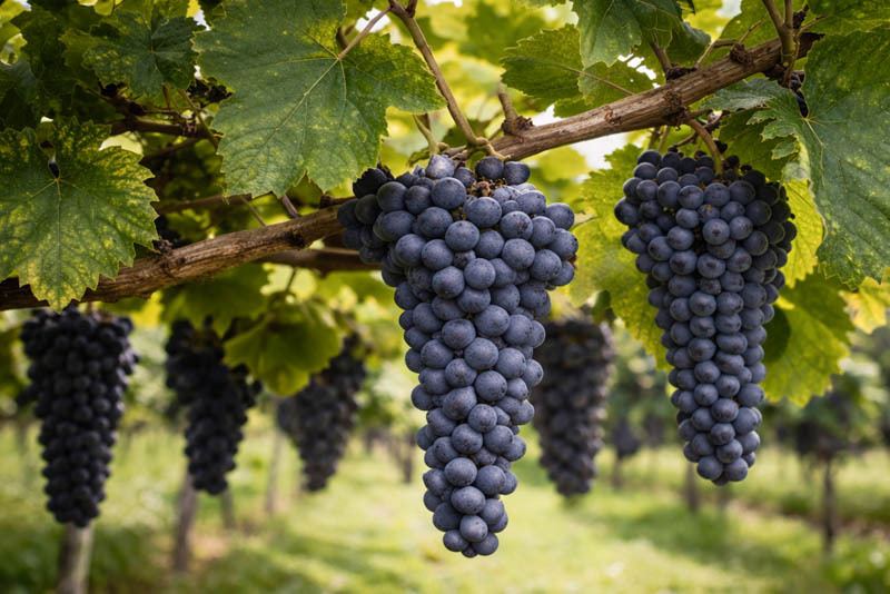 Vitis Marquette grape clusters cold hardy red wine grape vine