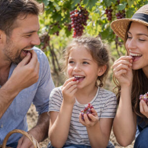 Best seedless grapes, Vineyard bliss with family smiles