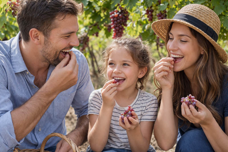 Best seedless grapes, Vineyard bliss with family smiles