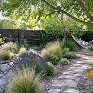 Low maintenance garden, Relaxing in a garden hammock