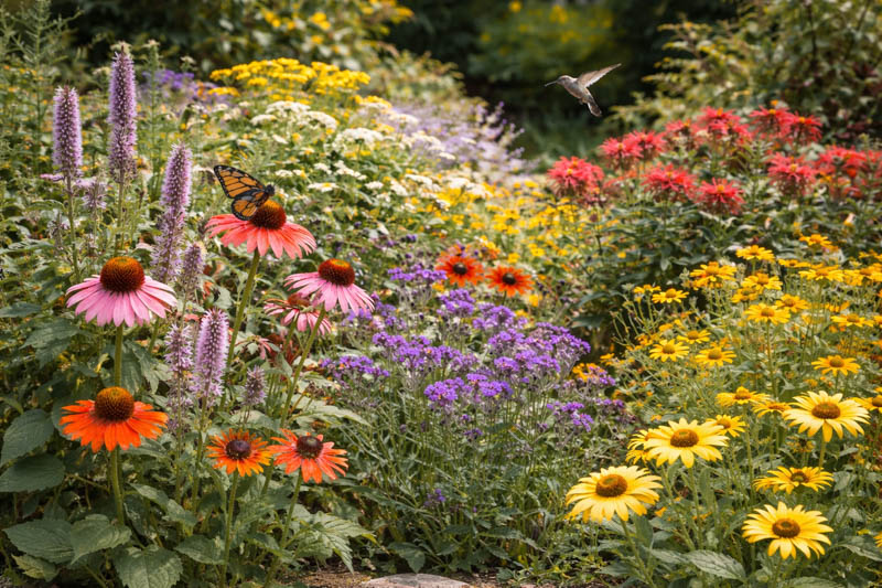 Pollinator garden in full bloom