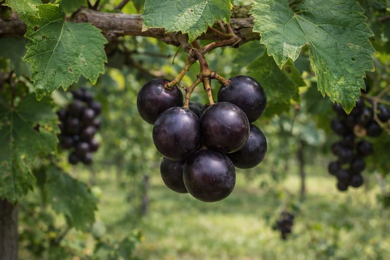 Vitis Supreme, Muscadine Supreme grapes on a twisted vine