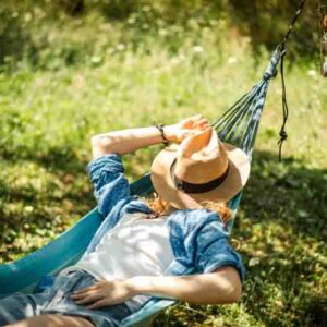 Low maintenance garden, Relaxing in a garden hammock