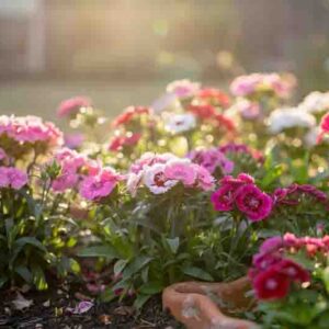 How to Keep Pinks Blooming All Summer, Colorful garden border in bloom