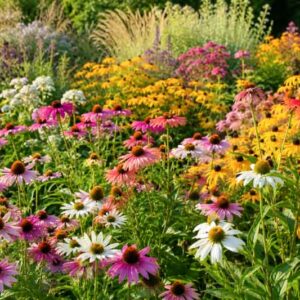 Echinacea vs rudbeckia, Summer garden blooms in sunlight, Best coneflower choice