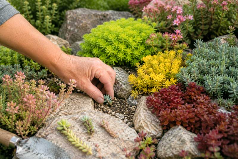 Sedum Propagation From Rooting Pieces That Break Off