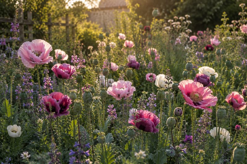 Golden hour in the poppy garden