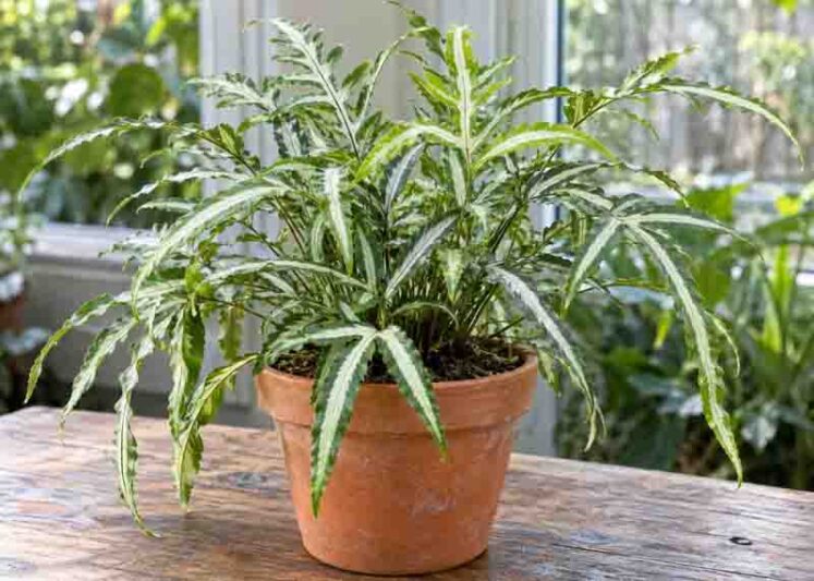Pteris cretica var. albolineata, Silver Brake Fern, White-Striped Cretan Brake
