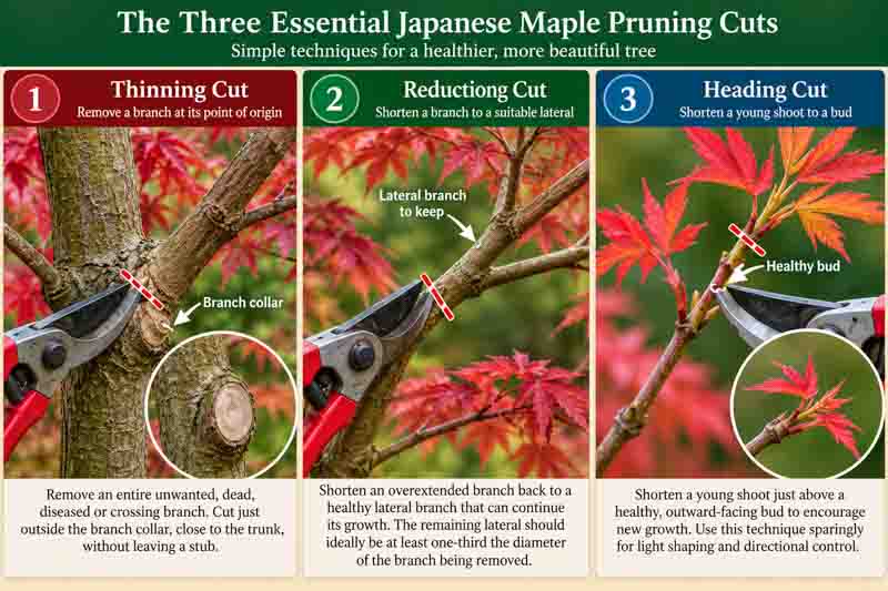 Japanese Maple Pruning, Three Essential Cuts